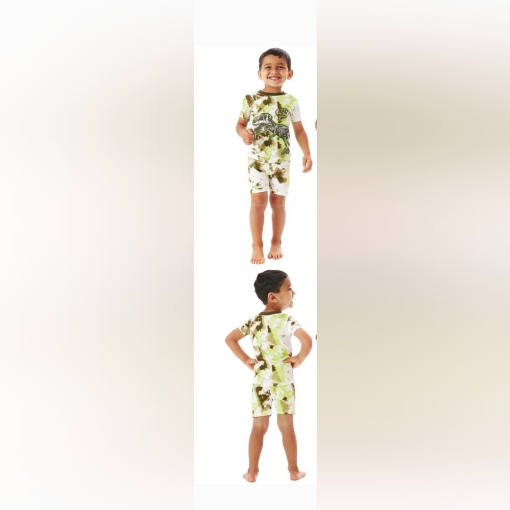 Boys 3T 100% Cotton Short Sleeve 2 Piece Pajama Set Dinosaurs